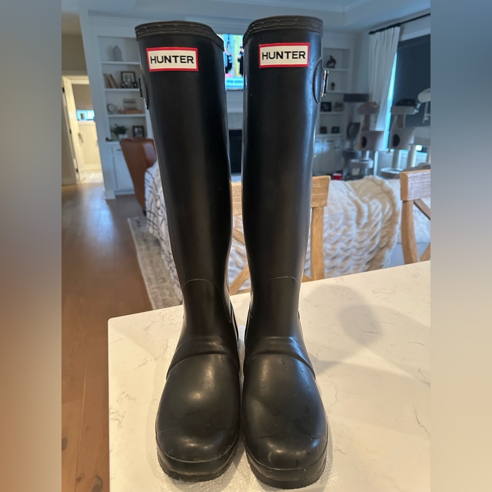 Hunter Black Tall Rain Boots